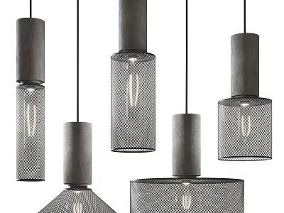 Modern Pendant Lights With Metal Mesh Design And Multiple Styles For Home Decor 3d model