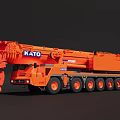 KATO Orange Heavy Duty Crane Truck With Multiple Wheels And Lifting Boom