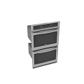 Stainless Steel Double Oven With Glass Doors For Modern Kitchen Appliances
