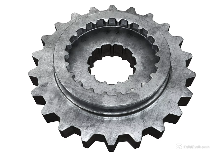 Industrial Equipment Metal Gear with Teeth and Inner Ring Structure Design 3d model 