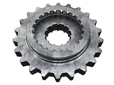Industrial Equipment Metal Gear with Teeth and Inner Ring Structure Design 3d model