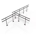Household Metal Handrails Featuring Black Steel L Shaped Design And Support Legs