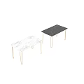 Modern Black Dining Table With Sleek Gold Metal Legs And Stylish Design
