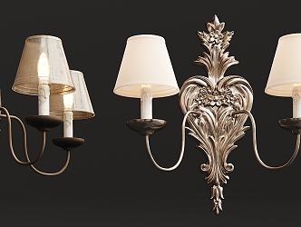 European-style wall lamp metal wall lamp 3d model