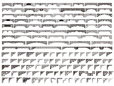 Various Decorative Corner Lines Design Styles and Patterns for Architectural Trim 3d model