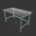 Distressed Wooden Dining Table Set With Natural Grain And Simple Leg Design