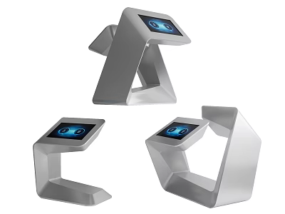 Modern Public Interactive Kiosks With Digital Touchscreen Displays And Unique Designs For Public Facilities 3d model