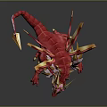 Vibrant Red Dragon With Golden Spikes And Fiery Wings Mythical Creature Design