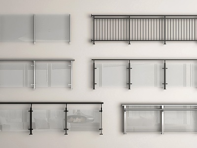 Balustrade Glass Guardrail Stair Handrail Glass Railing Balcony Railing Stainless Steel Railing Guard Bar 3d model