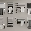 Modern Bathroom Accessories With Stylish Wall Mounted Towel Racks And Hanging Towels