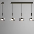 Modern Pendant Lights With Metal Frame And Transparent Glass Shades For Interior Design
