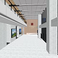 Modern Reception Area Design With Marble Walls Wooden Panel Spacious Layout And Natural Light