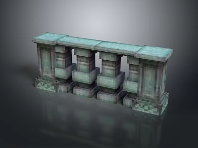 Scenic Landscape View Of Ancient Stone Columns And Platform Structure 3d model