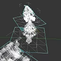 3D Model of Spiked Weapon Featuring Wooden Structure Metal Components and Grass Surroundings