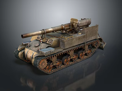 Vintage Military Tank With Detailed Structure And Tracks 3d model