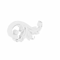 Detailed White Ornamental Component With Curved Design Leaf Decorations And Spherical Elements 3d model