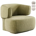 Modern Beige Upholstered Accent Chair With Rounded Arms And Multiple Color Options