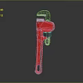 Red Adjustable Wrench Essential Hardware Tool For Home Repair Projects 3d model
