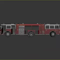 Functional Red Fire Trucks With Ladders Water Tanks And Emergency Equipment