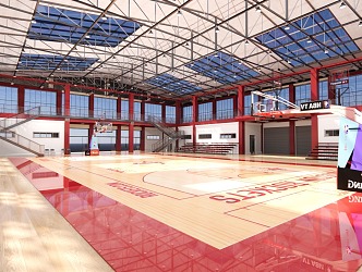 Modern Basketball Gymnasium Sports Venue Gymnasium Basketball Rack Basketball Game Venue Basketball Grounds Basket 3d model