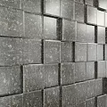 Gray Square Stone Tile Wall With Textured Surface For Modern Interior Design 3d model