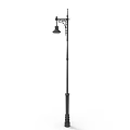 Traditional Black Street Lamp As Urban Road Facility With Classic Design And Metal Pole