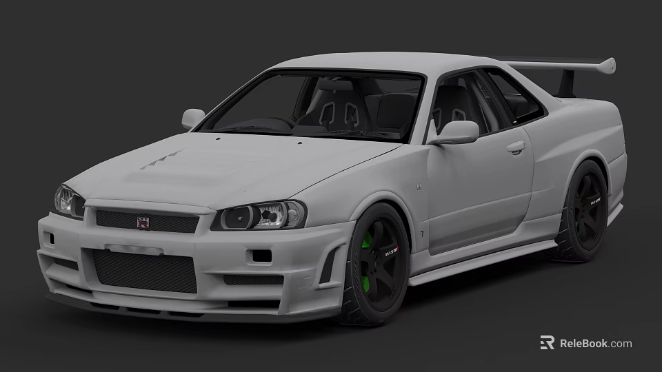 White Classic Sports Car With Sporty Exterior And Sleek Body Design 3d model 