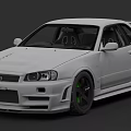 White Classic Sports Car With Sporty Exterior And Sleek Body Design