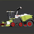 CLAAS Green And White Tracked Agricultural Harvester With Red Wheels