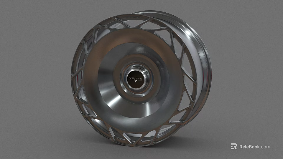 Silver Metallic Car Tire Wheel With Spoke Design And Shiny Surface 3d model 