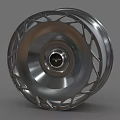 Silver Metallic Car Tire Wheel With Spoke Design And Shiny Surface