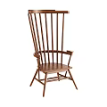 Sturdy Solid Wood Bar Stool With Slat Backrest And Armrest Design