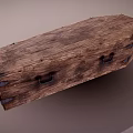 Vintage Rustic Solid Wooden Storage Box With Metal Handles And Decorative Hinges