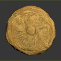 Yellow Round Textured Household Item With Intricate Floral Pattern For Daily Use