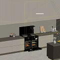 Modern Kitchen Interior Design With Marble Countertop Stainless Steel Stove Oven And Cabinets