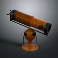 Vintage Wooden Telescope With Metal Accents On Sphere Base For Scenic Viewing