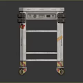 Heavy Duty Utility Cart With Multiple Metal Shelves Lockable Wheels And Control Panel