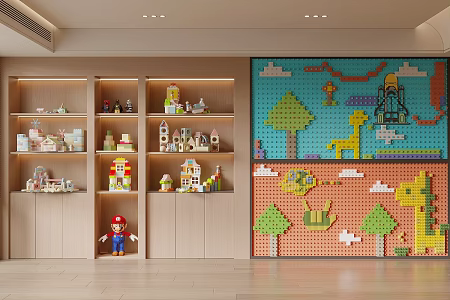 Lego toy wall Lego toy cabinet 3d model