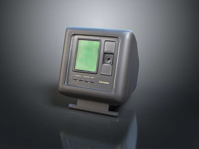 Black Projection Monitor Device With Green Screen And Control Buttons Design 3d model