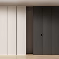 Modern Light And Dark Wardrobe With Minimalist Design Flat Panel Doors And Round Handles