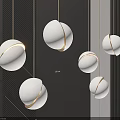 Modern Cluster Pendant Lights With Spherical White Gold Decorative Hanging Design