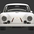 White Classic Two Door Sports Car With Sleek Body And Shiny Wheel Design