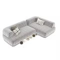 Sectional Sofa with Geometric Pattern and Light Gray Design and Multiple Fabric Color Options