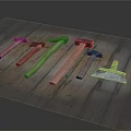 Different Types of Hammers and Putty Knife on Wooden Floor for DIY Projects