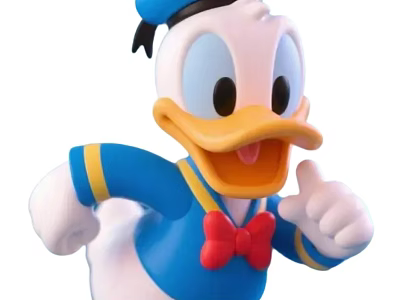 Donald Duck Game Character In Blue Sailor Outfit With Red Bow Tie And Blue Hat 3d model
