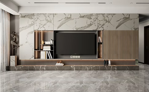 Modern TV background wall TV background wall background wall 3d model