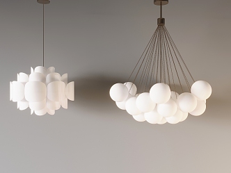 Nordic Cream Wind Chandelier 3d model