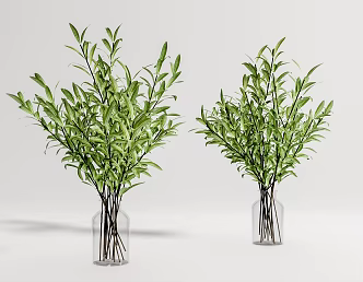 Modern vase plant floral art 3d model