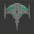 Futuristic Cosmic Spaceship With Aerodynamic Silver Green Transparent Design For Interstellar Exploration