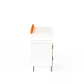 Kids Desk With White Frame Orange Edge And Cabinet Featuring Orange Pink Drawers